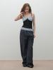 HHIPS Silk Contrast Nylon Wide Pants (Charcoal)