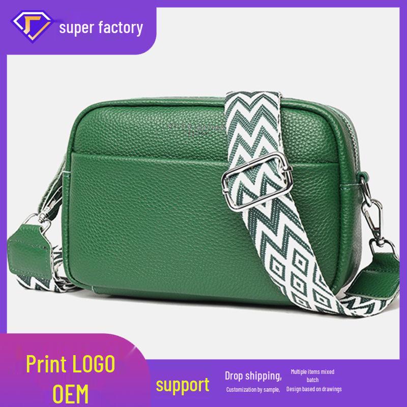 Genuine Leather Women's Crossbody Bag - Large Capacity, High-End Design, Small Square Shoulder Bag