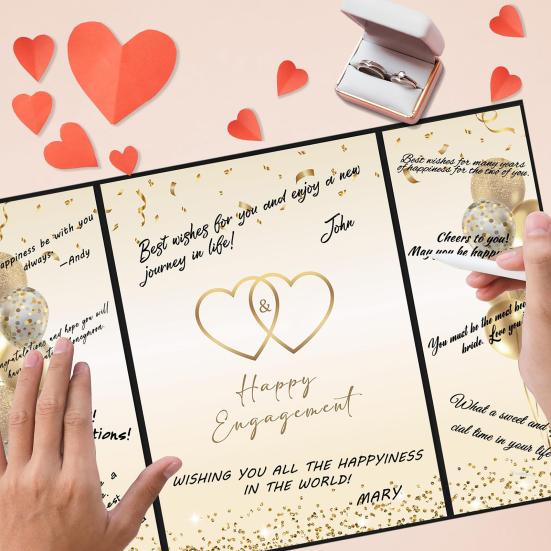 Гостевая книга помолвки Книга подписей на счастливую помолвку Гостевая книга подписей на помолвку Подарки для молодоженов Поздравления почти молодоженам