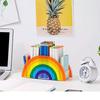 Rainbow Acrylic Pen Holder Office Acrylic Stationery Organizer Desktop Acrylic Pencil Holder Stand Other Display Devices