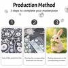 Блестящая жемчужная картина на подрамнике Милый кролик ест траву DIY жемчужное искусство холст Расслабляющее хобби Подарок для любителей рукоделия Отлично подходит для взрослых
