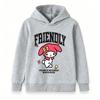 Kids Boys Girls Friendly Graphic Print Pullover Hoodie, Cute Casual Long Sleeve Sweatshirt With Strawberry Cherry Floral Pattern for Toddlers Daily We