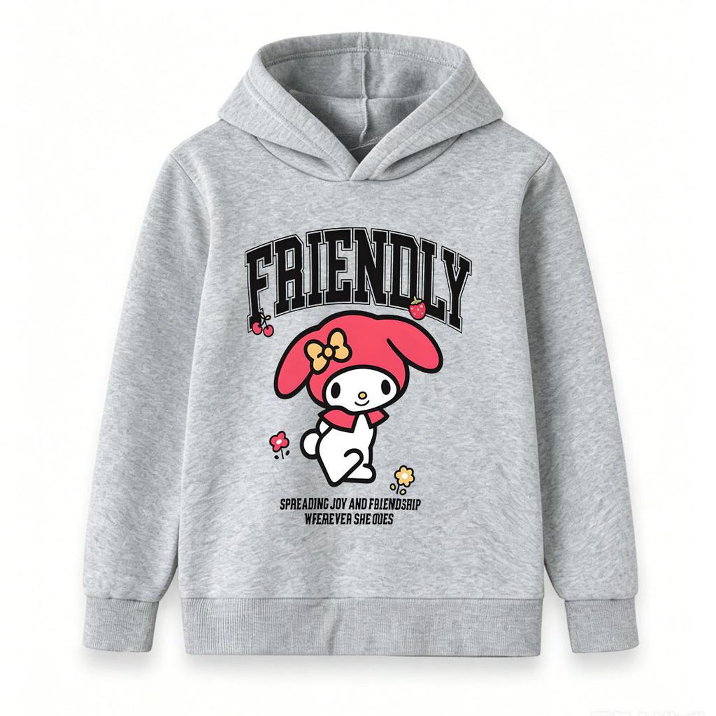 Kids Boys Girls Friendly Graphic Print Pullover Hoodie, Cute Casual Long Sleeve Sweatshirt With Strawberry Cherry Floral Pattern for Toddlers Daily We