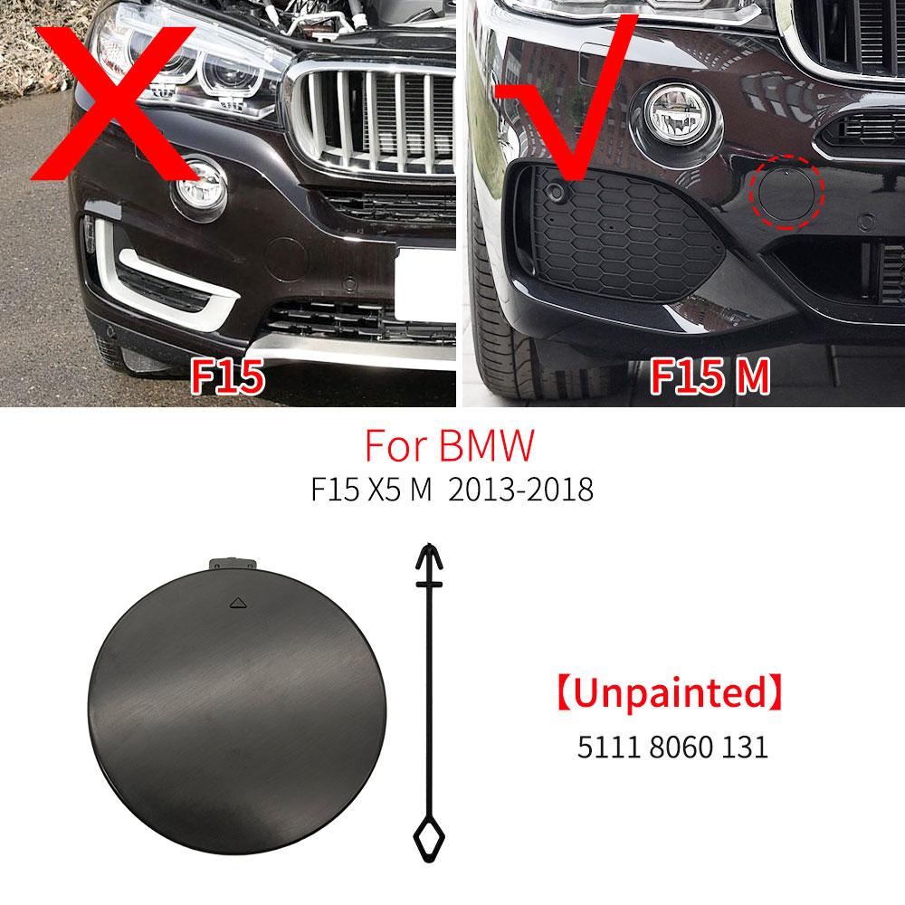 For BMW F15 X5 M Sport 2014-2018 Car Front Bumper Trailer Hook Tow Cover Cap Replacement Accessory Black White 51118060131