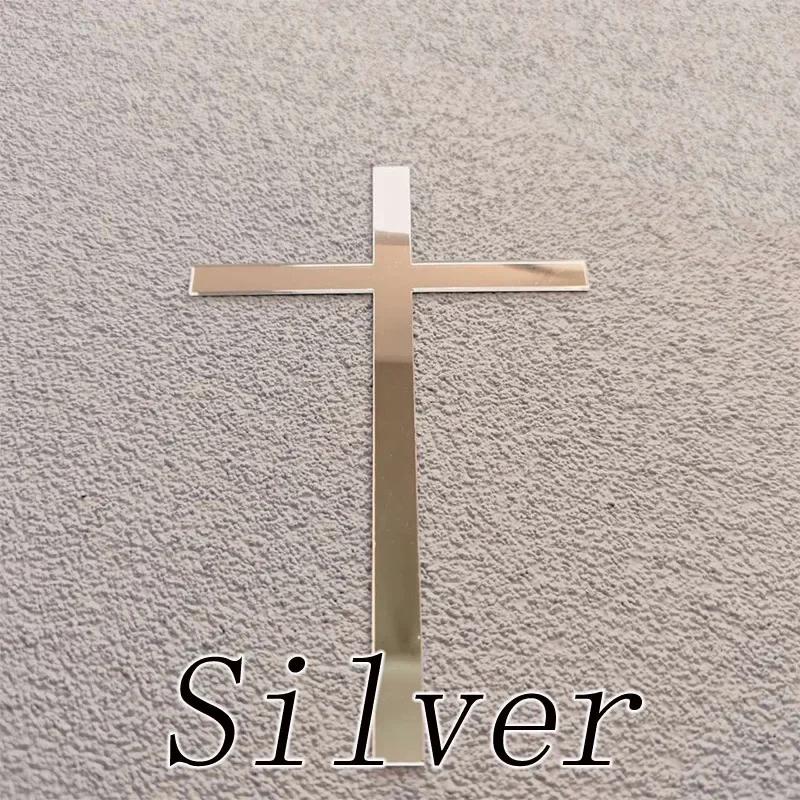 Happy Christening Cross Cake Topper Acrylic Decorations God Bless Party for Baking Supplies