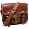 11" Small Leather Messenger Bag Shoulder Bag Cross Body Vintage Messenger Bag for Women & Men Satchel Man Purse Compatible with Ipad and Tablet Brown