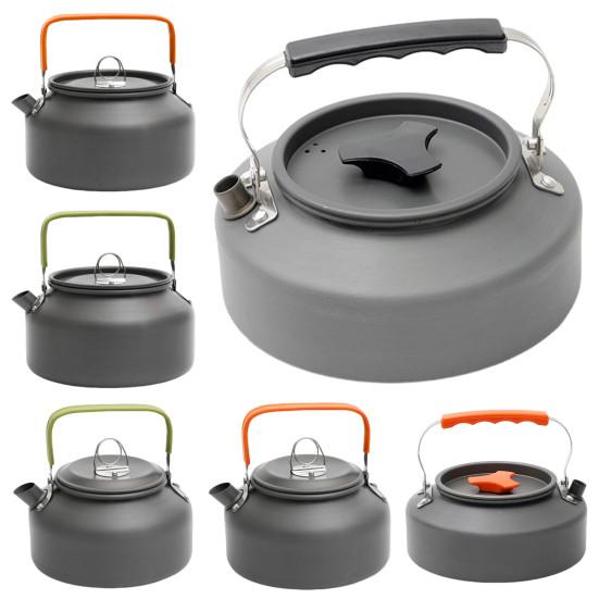 Чайник для кемпинга из алюминиевого сплава объемом 0,8/1,1/1,2 л, портативный, легкий, большой емкости, для путешествий, походов, пикников, кофеварка, чайник для чая