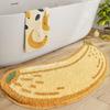 Fresh Fruit Shaped Imitation Cashmere Floor Mat Absorbent Foot Mat Entrance Mat Super Soft Plush Mat Absorbent, Half Circle Fruit Pattern