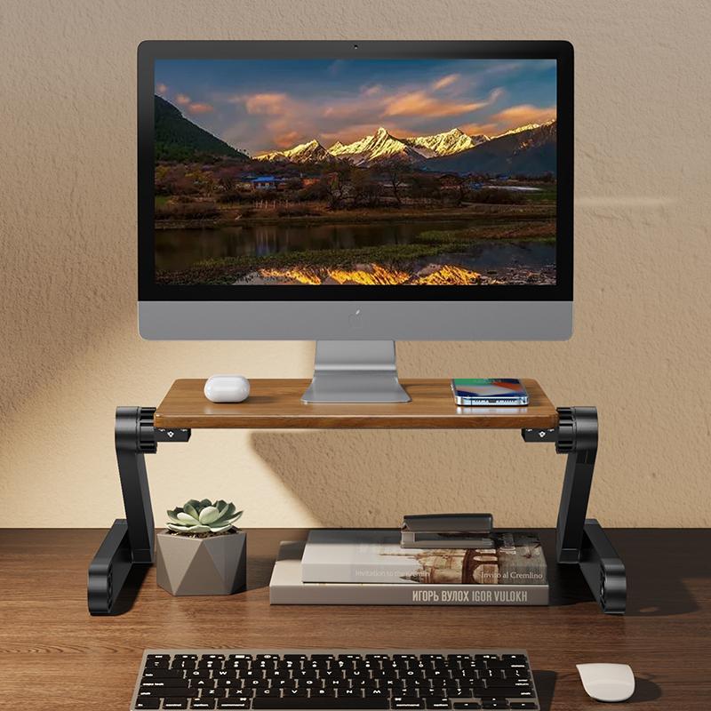 Oatsbasf Portable Solid Wood Macbook Stand Laptop Booster Holder for Desk Vertical Height Adjustable Notebook Projector Bracket