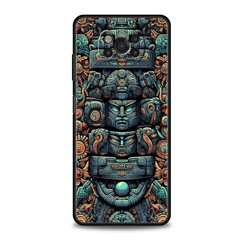 Vintage Totem Painting Phone Case for Xiaomi Poco F7 F6 F5 F4 F3 X6 X5 X4 X3 NFC F7 Ultra M4 C51 C55 GT 5G Soft TPU Cover Capas