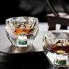 50ml Diamond Cutting Crystal Liquor Glasses for Whiskey Black Tea Double Bottom Glass Sake Soju Brandy Tea Cup