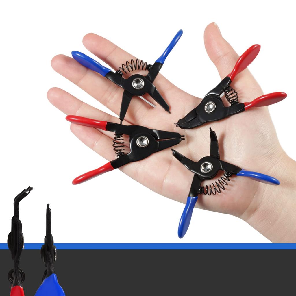 LEONTOOL Mini Snap Ring Pliers for Holes and Straight and Curved Compact and Tip Compact for Removing and Installing Retaining Dedicated Tool for