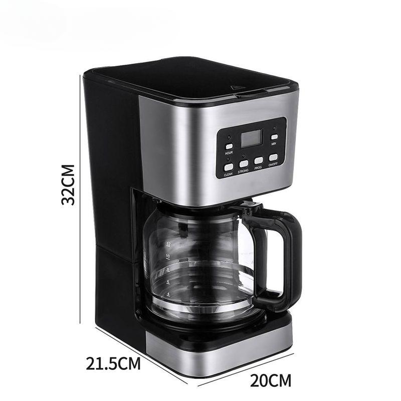 110/220 В, 1,8 л, американская кофемашина, 12 чашек, автоматическая капельная кофеварка, стеклянный чайник, кофеварка для дома и офиса