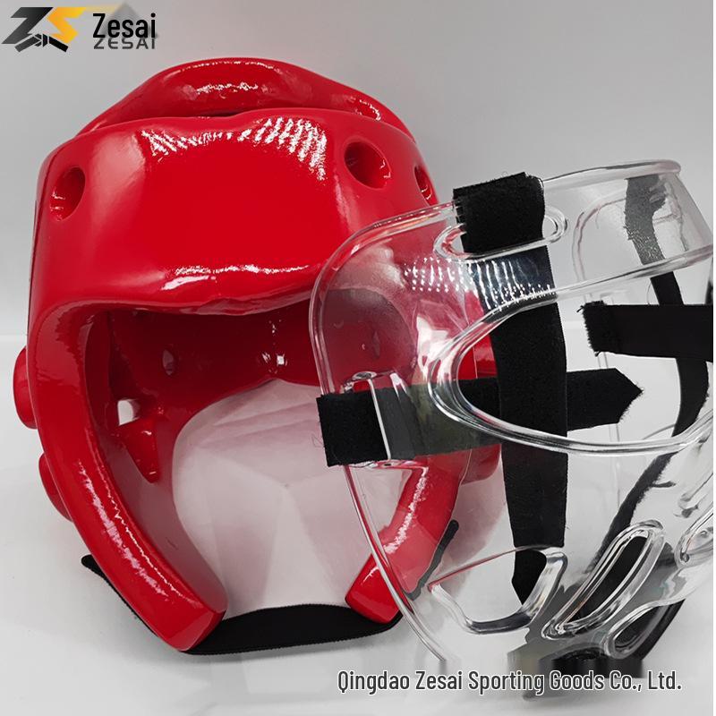 Защита головы для тхэквондо со съемной дышащей пеной NBR, красная/синяя