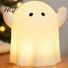 Gift for Birthday Kids Cute Resin Ghost Night Light Bedroom, Decorative Warm LED Lamp Desktop Ornament Halloween Party Desk Decor, Battery Operated