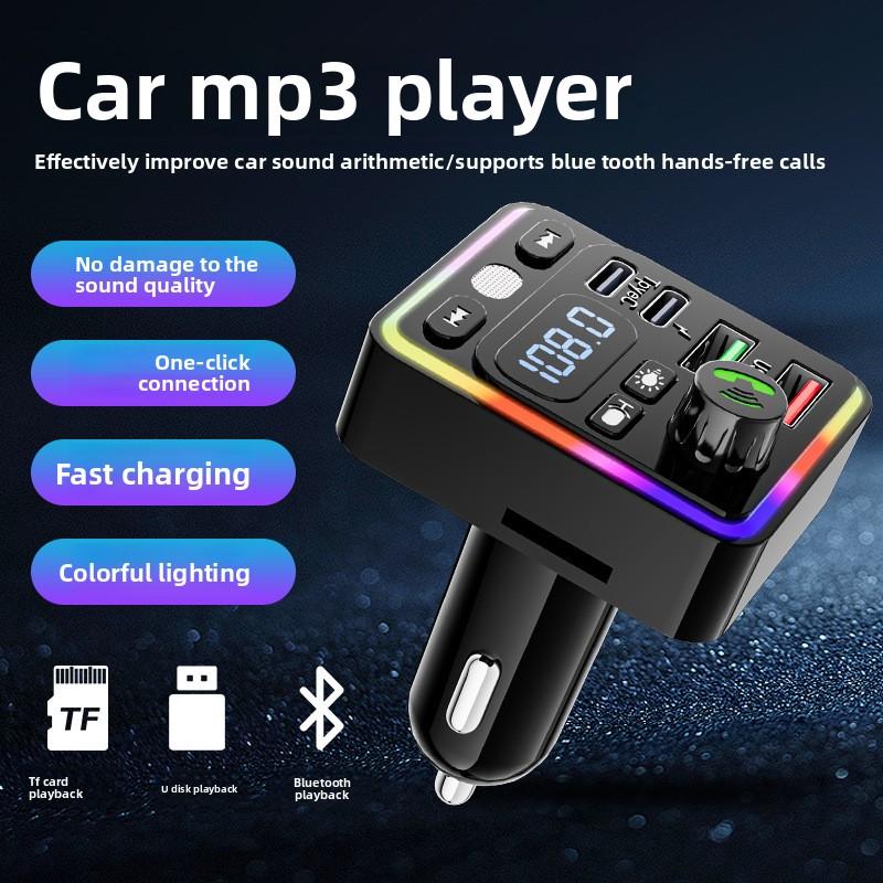 Автомобильный MP3 Bluetooth 5.0 FM-передатчик Двойной USB 3.1A PD Type-C Быстрая зарядка Цветная подсветка Салонные аксессуары Комплект плеера