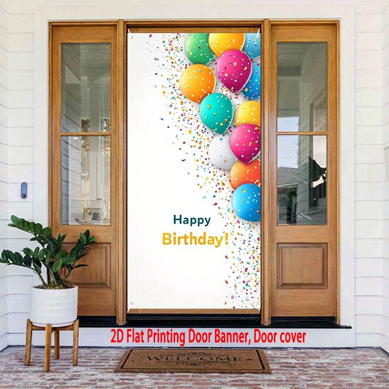 Happy Birthday Door Curtain Basketball Confetti Entryway Dynamic Polyester Home Decor