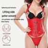 European Gothic PU Leather Corset Bodysuit - Abdomen Shaping Outerwear