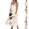 Women's Casual Tie-Dye Floral Print Sleeveless Pocket Dress
