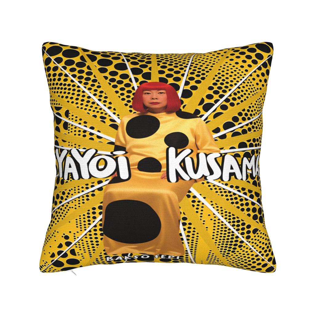 Yayoi Kusama Abstract Face Pillow Case Japanese Artist Custom Pillow Cover For Chair Sofa Home Decor Kawaii Cushion Cover
