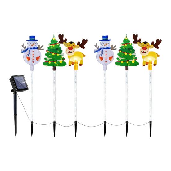 Christmas Tree Lights Solar Stake Lamp Animated LED Lawn Decor Soft Warm Lighting for Garden Path Holiday Display Lights