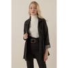 10322 Gathered Waist Trench Coat - Black