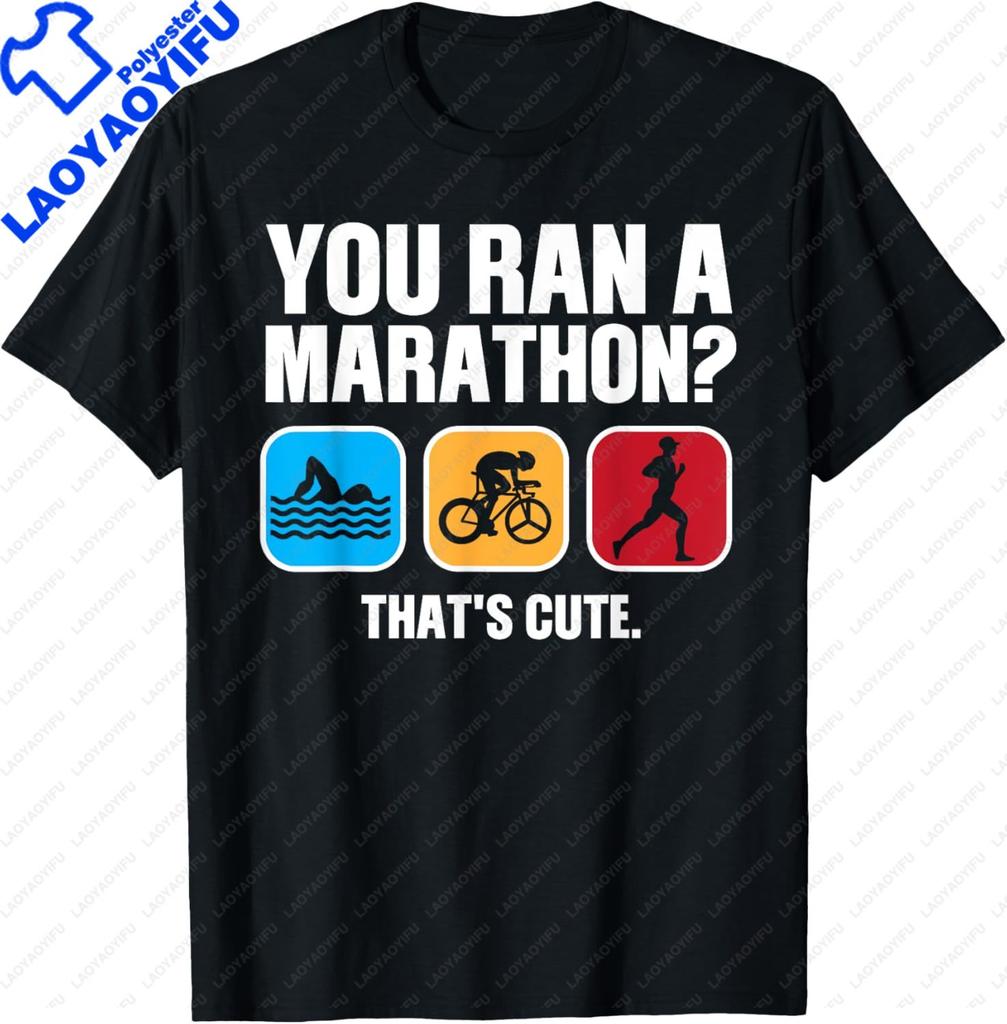 Funny Swim Bike Run Triathlon Design Men Women Triathletes T-Shirt Print on Demand Casual Short Sleeve Tee Camiseta