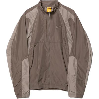 Nike Спортивная куртка с длинным рукавом и цветными блоками, с воротником-стойкой, на молнии, в стиле ретро, мужские куртки, серые FN7666-040