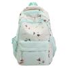 Cute Dachshund Dog Cartoon Printed Student Backpack With Pendant School For