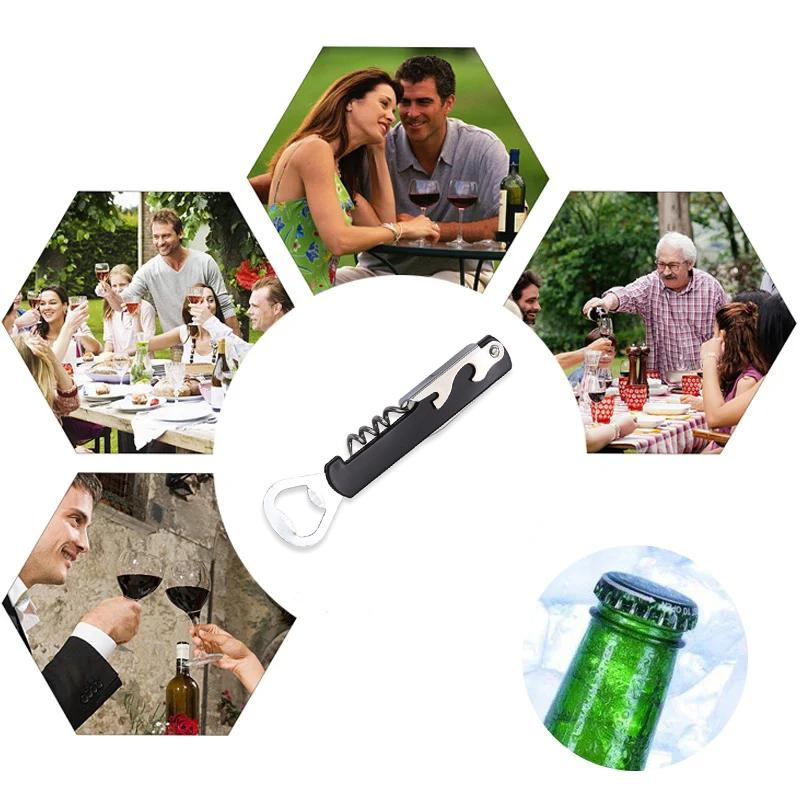 Портативный многофункциональный открывалка для пивных банок, открывалка для винных бутылок, кухонный инструмент для ресторана, подарок на день рождения, праздничные атрибуты, встроенная открывалка