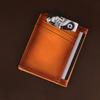 Slim Minimalist Leather Card Holder Genuine Leather Card Wallet Slim Line Thin Mini Small Rfid License Id Card Holder