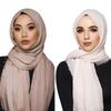 180*90cm Women Cotton Linen Crinkle Scarf Shawl Hijab Long Headscarf Scarves Head Wraps Solid Color Scarves Female Plain Head Scarf