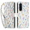 For Samsung Galaxy A36 5G/A56 5G Wallet Case Rhombic Floral Design Leather Flip Phone Cover with Strap