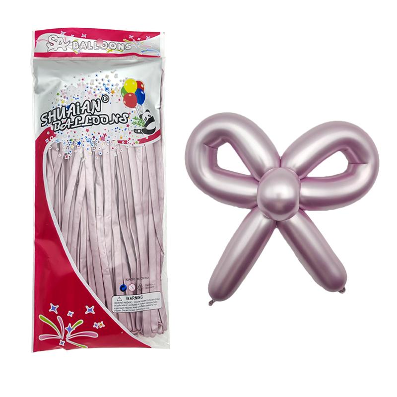 100pcs/bag 260 Magic Weaving Twist Chrome Metallic Long Latex DIY Birthday Party Wedding Long Balloon