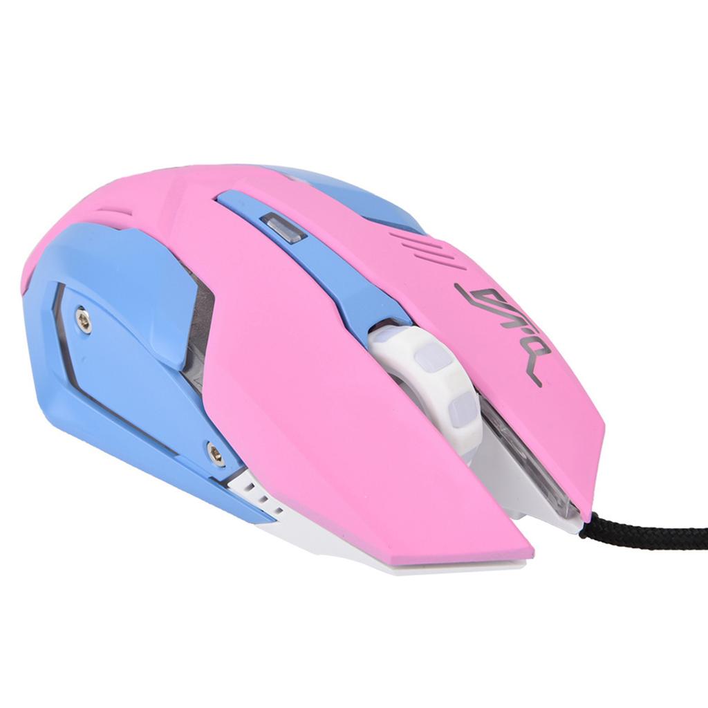 3200DPI High Sensitivity Pink Gaming Mouse Comfortable Grasping Wired Gaming Mouse