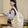 Новый японский школьный рюкзак 2025 года с цветочным принтом, белый – Милый нейлоновый рюкзак для девочек-подростков, женская сумка для книг, школьные сумки для студентов