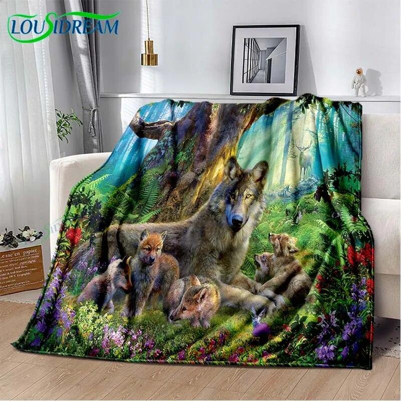 Wolf Throw Blanket Kids Game Sofa Blanket Adults and Children Blanket Blanket for Bed Picnic Blanket Blankets for Beds