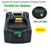 18V 20000mAh Rechargeable Power Tools Battery for Makita with LED Li-ion Replacement LXT BL1860B BL1860 BL1850+3A Charger