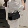Fashion Women's Handbags Retro Solid Color PU Leather Shoulder Underarm Bag Casual Women Designer Hobos Bag