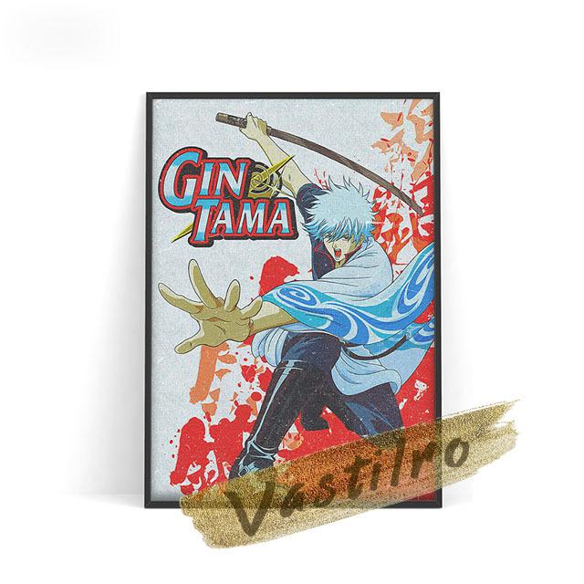 Gintama Hot Fun Comics Posters Classic Anime Characters Printing Art Wall Stickers Canvas Painting