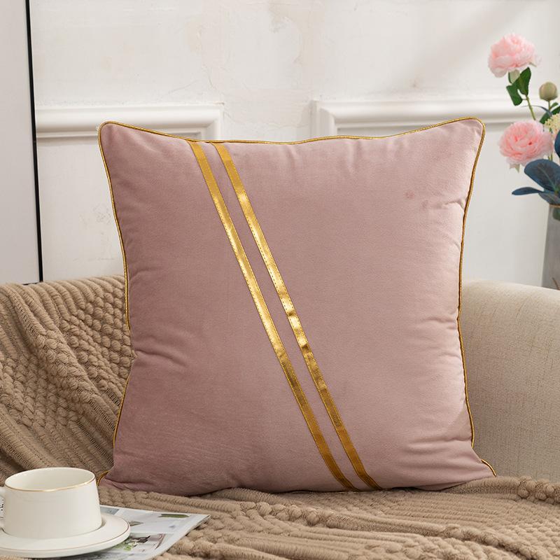 Velvet Pillow Case Light Luxury Sofa Pillow Bedside Back Pillow Office Back Cushion Waist Pillow Case