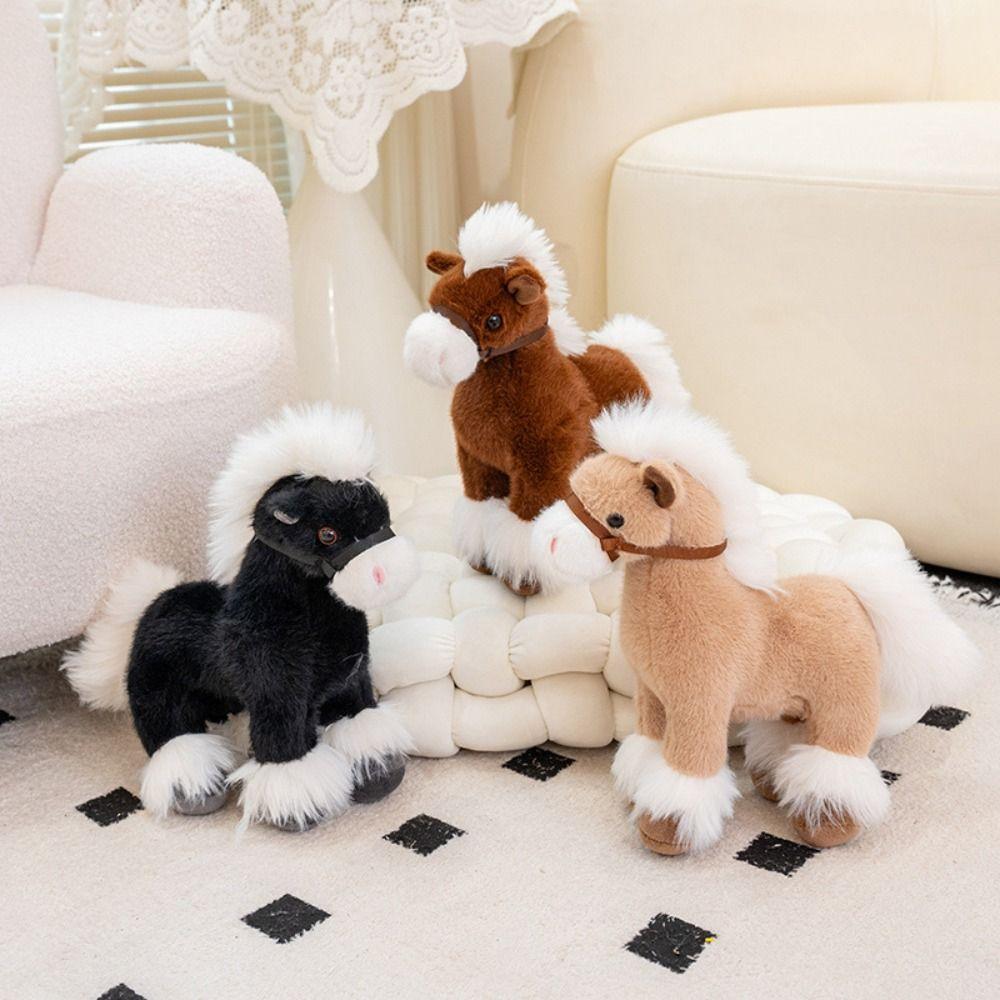 PP Cotton Realistic Horse Plush Toys Soft Horse Mascot Stuffed Animal Year of Horse