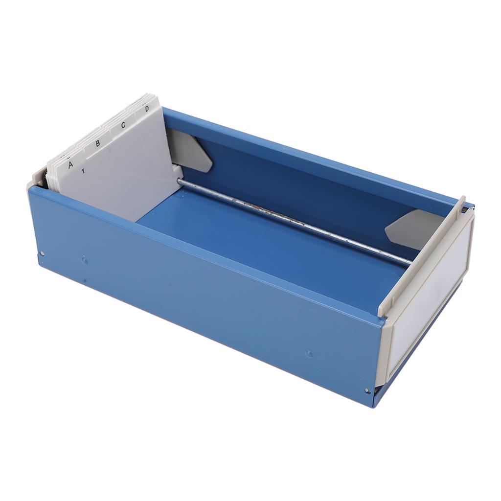 Index Card Holder Blue Extendable End Enlarged Space Transparent Plastic Sliding Design Desk Credit