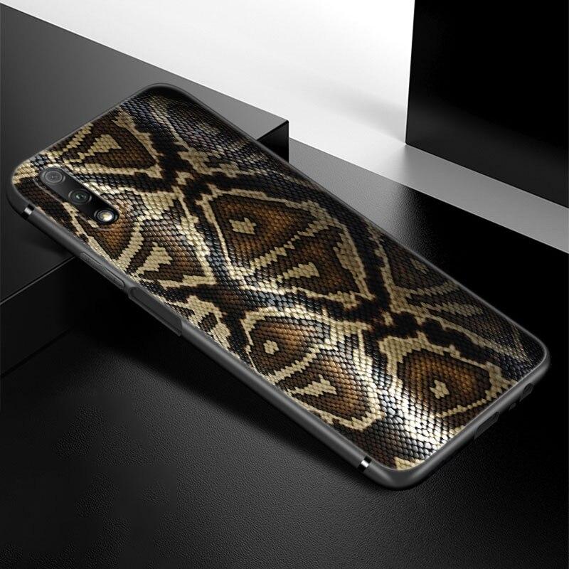 Модный чехол для телефона из змеиной кожи для Huawei Honor 7A 8A 9X 20 Pro 8 10X Lite 9A 8C 9C 20E 7S 8S 20S 8X 10i 20i 30i мягкий черный чехол