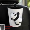 2PCS Cute Cartoon Panda Car Trash Bin Can With Plastic Liner for Back Seat Headrest Auto Air Vent Rubbish Bag Garbage Storage