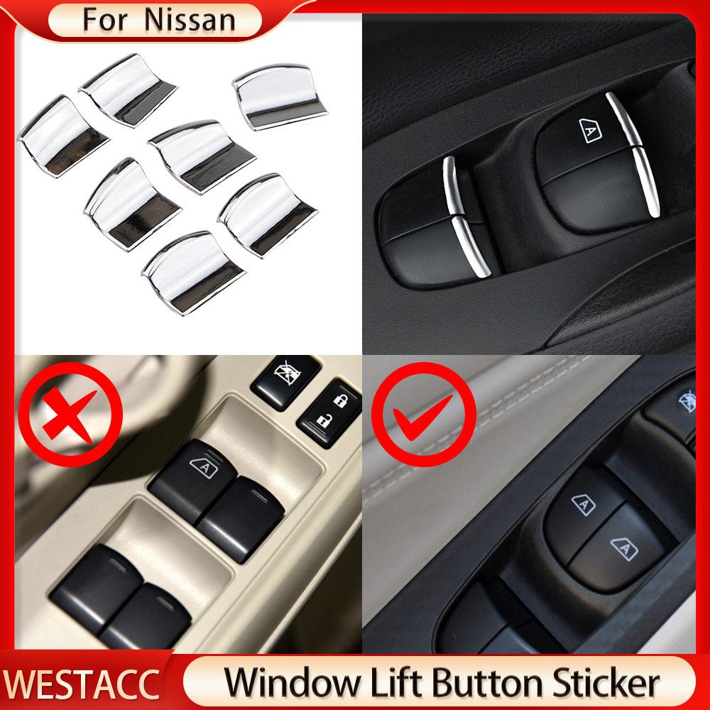 Кнопка подъема окна автомобиля, наклейка с блестками для Nissan Rogue March Sentra Versa Sunny Teana Altima Juke Kicks Pathfinder