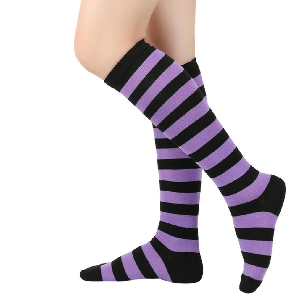 Women's Wide-stripe Calf Socks, Mid-calf And Knee-high Socks