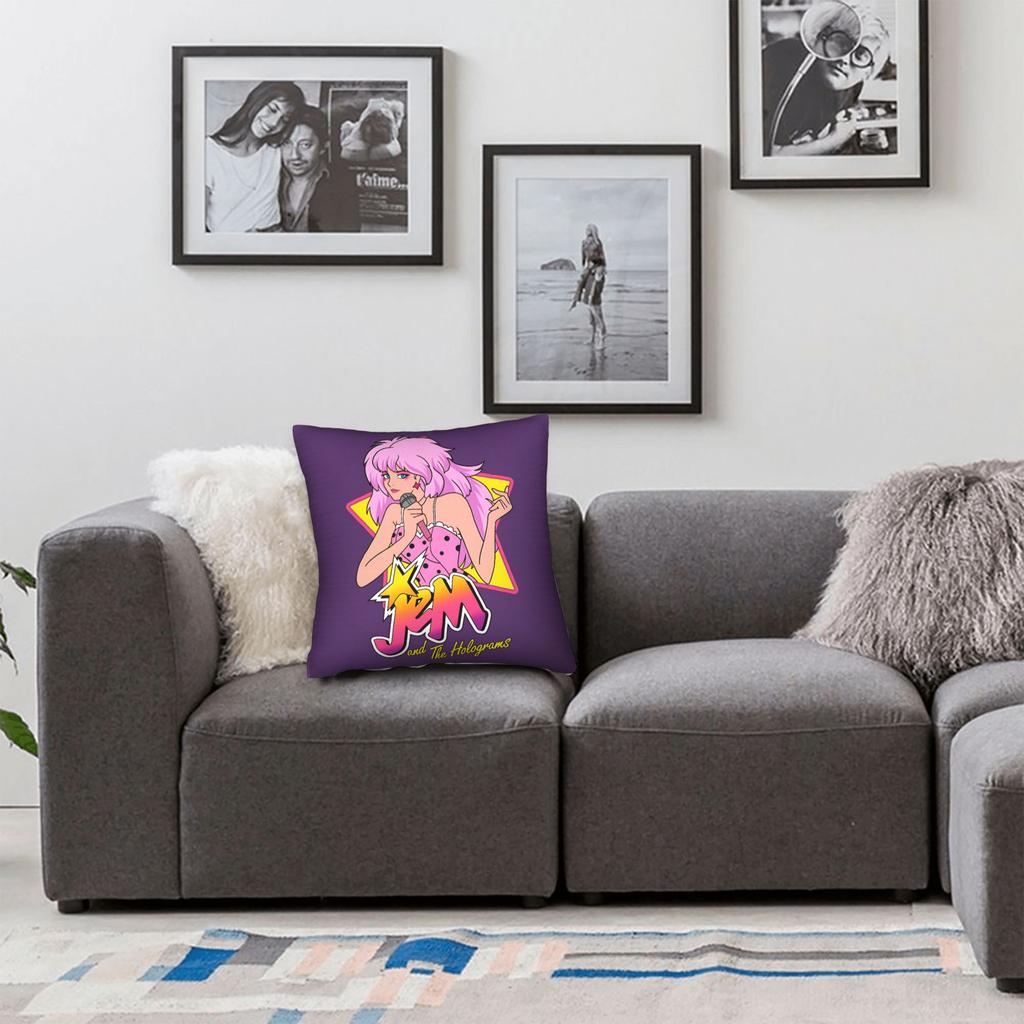 Kpop Style Jem And The Holograms Pillow Cover Cute Funny Pillow Case For Living Room Sofa Square Pillowcases Birthday Present