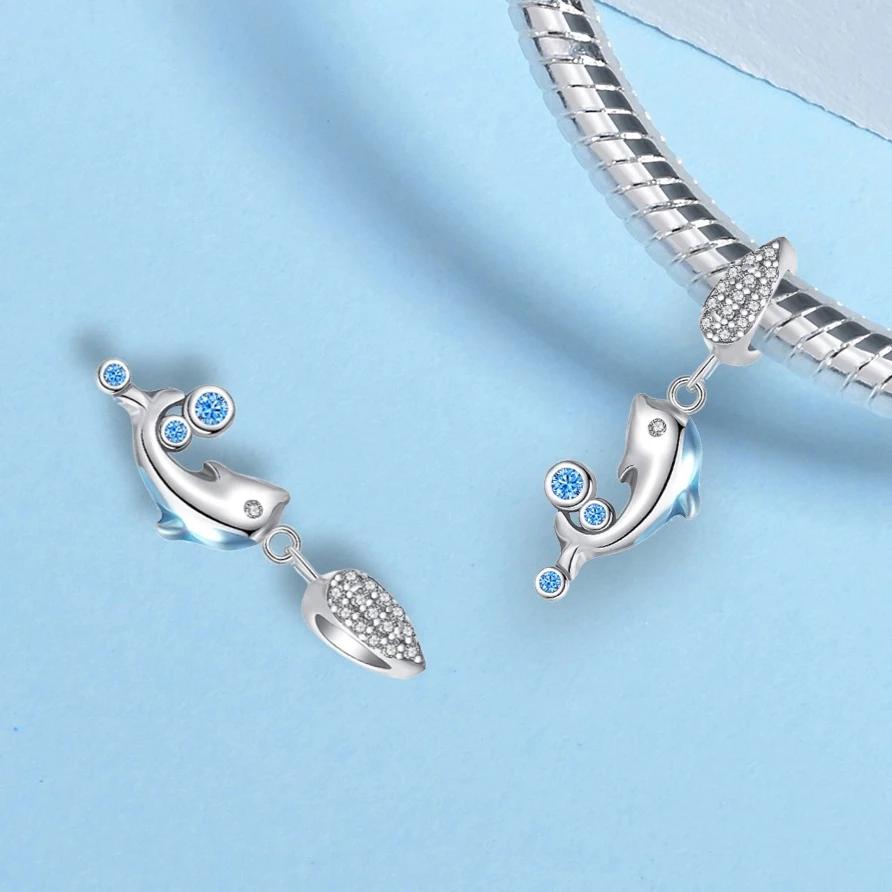 Copper Crabs Ocean Series Blue Turtle Starfish Shell Fit Original Bracelet Charms For Women Diy Fine Jewelry Gifts