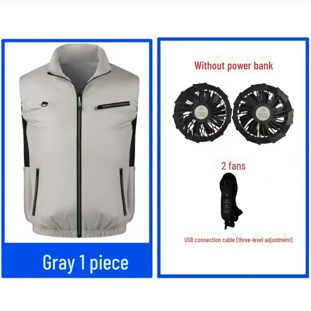 Мужской охлаждающий жилет для улицы с вентилятором для предотвращения теплового удара и защиты труда - Идеален для строительства и сварки